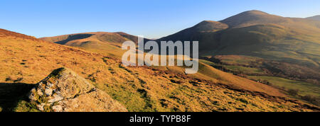View over Bakestall Fell, Skiddaw Forest fells, Lake District National Park, Cumbria, England, UK