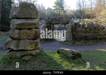 The Druids Temple folly near the village of Ilton, Masham town, North Yorkshire county, England Stock Photo