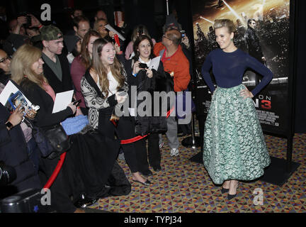 Maggie Grace arrives on the red carpet at the 'Taken 3' Fan Event Screening at AMC Empire 25 Theater in New York City on January 7, 2015.    Photo by John Angelillo/UPI Stock Photo