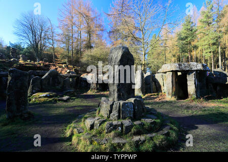 The Druids Temple folly near the village of Ilton, Masham town, North Yorkshire county, England Stock Photo