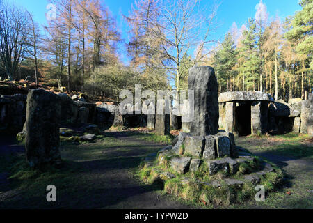 The Druids Temple folly near the village of Ilton, Masham town, North Yorkshire county, England Stock Photo