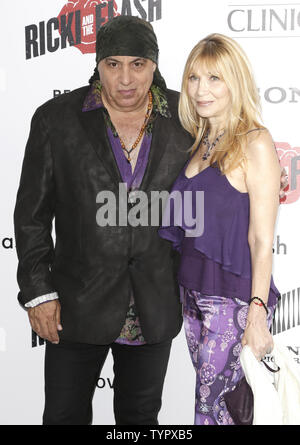 Steven Van Zandt and Maureen Van Zandt arrive on the red carpet at the New York premier of 'Ricki And The Flash' at AMC Lincoln Square Theater in New York City on August 3, 2015.        Photo by John Angelillo/UPI Stock Photo