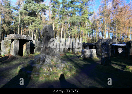 The Druids Temple folly near the village of Ilton, Masham town, North Yorkshire county, England Stock Photo