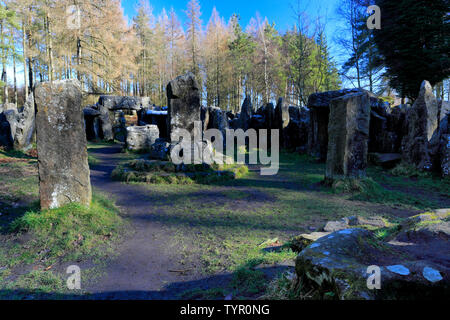 The Druids Temple folly near the village of Ilton, Masham town, North Yorkshire county, England Stock Photo