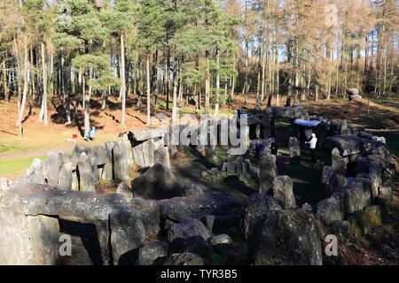 The Druids Temple folly near the village of Ilton, Masham town, North Yorkshire county, England Stock Photo