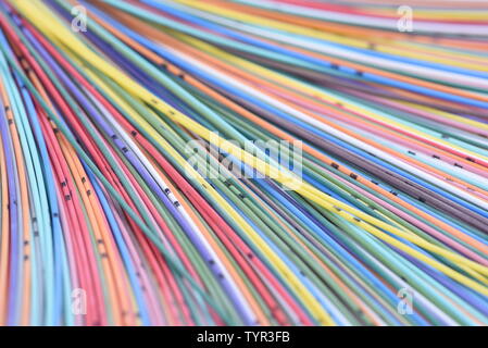 Colored cables of IT networks Stock Photo