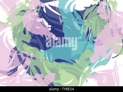 Fashion tropical colorful pattern. Colorful palm leaves. Stock Vector