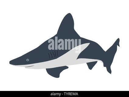 The illustration of Big white shark. It is vector. Stock Vector