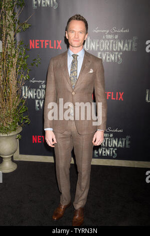 Neil Patrick Harris arrives on the red carpet at the Netflix's premiere of 'A Series of Unfortunate Events' on January 11, 2017 in New York City.     Photo by Bryan R. Smith/UPI Stock Photo