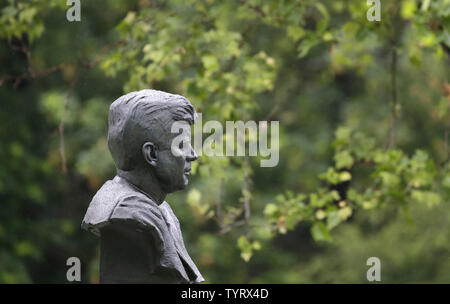 A memorial to John F. Kennedy stands in Prospect Park on the 100th anniversary of his birth at Grand Army Plaza park on Memorial Day in New York City on May 29, 2017. President John F. Kennedy was born in Brookline, Massachusetts, on May 29, 1917, and in 1960 was the youngest person ever elected president. He was assassinated in Dallas on November 22, 1963.   Photo by John Angelillo/UPI Stock Photo