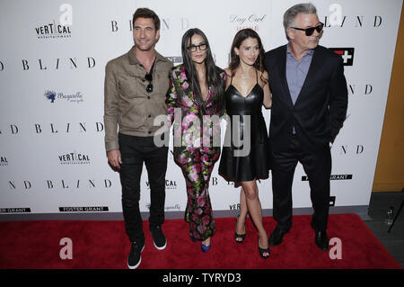 Dylan McDermott, Demi Moore, Hilaria Thomas and Alec Baldwin arrive on the red carpet at the 'Blind' premiere at Landmark Sunshine Cinema on June 26, 2017 in New York City    Photo by John Angelillo/UPI Stock Photo