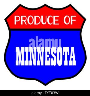 Route 66 style traffic sign with the legend Produce Of Minnesota Stock Vector