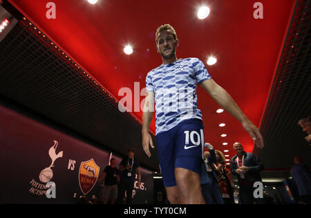 Tottenham Hotspur Harry Kane walks to the field for warm ups before the game against AS Roma at The International Champions Cup at Red Bull Arena in Harrison, New Jersey on July 25, 2017.   Photo by John Angelillo/UPI Stock Photo