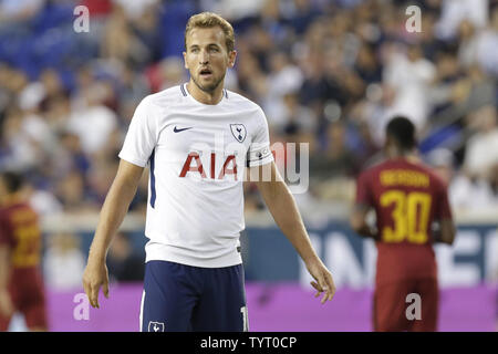 Tottenham Hotspur Harry Kane stands on the field in the game against AS Roma at The International Champions Cup at Red Bull Arena in Harrison, New Jersey on July 25, 2017.   Photo by John Angelillo/UPI Stock Photo