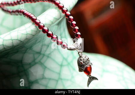 garnet crystal bracelet Stock Photo