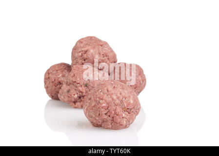 closeup raw homemade raw meatballs Stock Photo