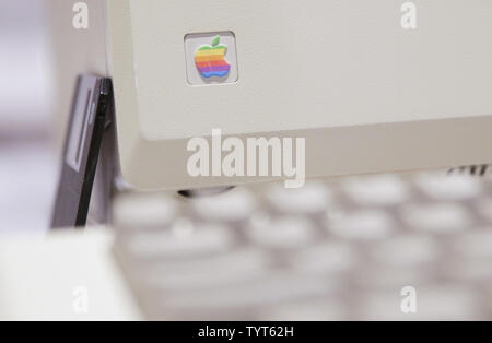 An Apple Computer And Floppy Disk Is On Display At A Press Preview Of Thinking Machines