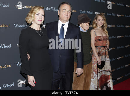 Kate Winslet, Jim Belushi, Woody Allen and Juno Temple arrive on the red carpet at the 'Wonder Wheel' screening at Museum of Modern Art on November 14, 2017 in New York City.     Photo by John Angelillo/UPI Stock Photo