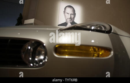 A 2000 BMW Z8 owned by visionary Apple founder Steve Jobs is on display at a media preview for Sotheby's inaugural 'Life of Luxury' sales series, offering the very best in jewelry, watches, cars, wine and fashion at Sotheby's in New York City on November 30, 2017. All 'Life of Luxury' exhibitions open to the public on 30 November.   Photo by John Angelillo/UPI Stock Photo