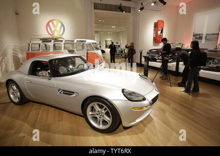 A 2000 BMW Z8 owned by visionary Apple founder Steve Jobs is on display at a media preview for Sotheby's inaugural 'Life of Luxury' sales series, offering the very best in jewelry, watches, cars, wine and fashion at Sotheby's in New York City on November 30, 2017. All 'Life of Luxury' exhibitions open to the public on 30 November.   Photo by John Angelillo/UPI Stock Photo