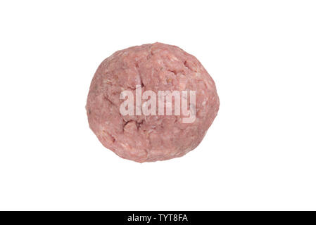 isolated raw meatball on white Stock Photo