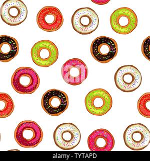 Seamless pattern donuts with cream, grains Stock Vector