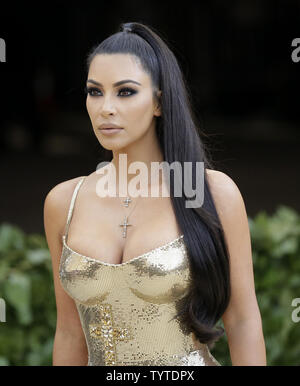 Kimberly Kardashian West arrives on the red carpet at The Metropolitan Museum of Art's Costume Institute Benefit 'Heavenly Bodies: Fashion and the Catholic Imagination' at Metropolitan Museum of Art in New York City on May 7, 2018.       Photo by John Angelillo/UPI Stock Photo