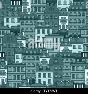 seamless pattern with houses and buildings of Paris. vector illustration Stock Vector