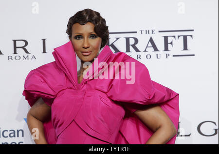 Iman arrives on the red carpet at the Elton John AIDS Foundation's 17th Annual An Enduring Vision Benefit at Cipriani 42nd Street on November 5, 2018 in New York City.       Photo by John Angelillo/UPI Stock Photo