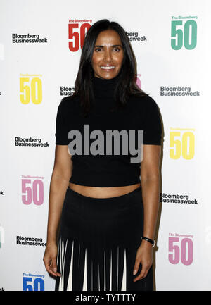 Model Padma Lakshmi arrives on the red carpet at The Bloomberg 50 at Cipriani Downtown in New York, New York, USA, December 10,  2018.  The gala dinner celebrating this yearÕs Bloomberg 50 is the annual initiative honoring 50 icons and innovators who have changed the global business landscape. Photo by Jason Szenes/UPI Stock Photo