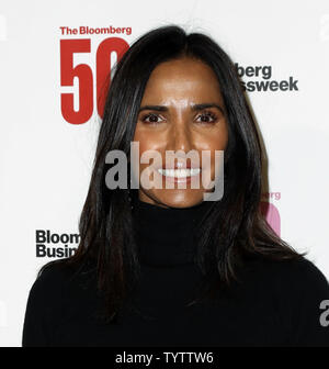 Model Padma Lakshmi arrives on the red carpet at The Bloomberg 50 at Cipriani Downtown in New York, New York, USA, December 10,  2018.  The gala dinner celebrating this yearÕs Bloomberg 50 is the annual initiative honoring 50 icons and innovators who have changed the global business landscape. Photo by Jason Szenes/UPI Stock Photo