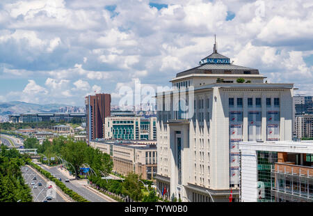 Ankara/Turkey-June 23 2019: Justice and Development Party Headquarter (Adalet ve Kalkinma Partisi Genel Merkezi) in Sogutozu district and Presidential Stock Photo