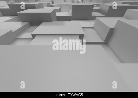 3D rendering, minimalist style gray cube background Stock Photo