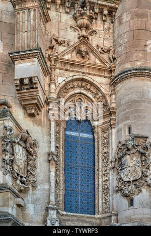 The convent of San Pablo old Alcázar de Alfonso X El Sabio, honors the tomb of the Infante Don Juan Manuel, town of Peñafiel, Valladolid, Spain Stock Photo