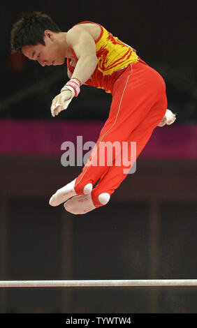 Chinese gymnast Kai Zou win the gold medal of mens horizontal bar at ...