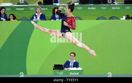 American gymnast Aly Raisman performs her routine in the Floor Exercise ...