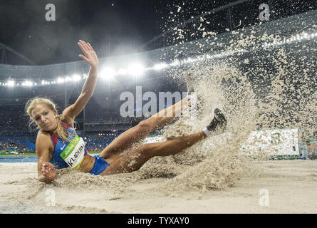 Darya Klishina of Russia competes in the Women's Long Jump at Olympic Stadium at the 2016 Rio Summer Olympics in Rio de Janeiro, Brazil, on August 17, 2016. Photo by Kevin Dietsch/UPI Stock Photo