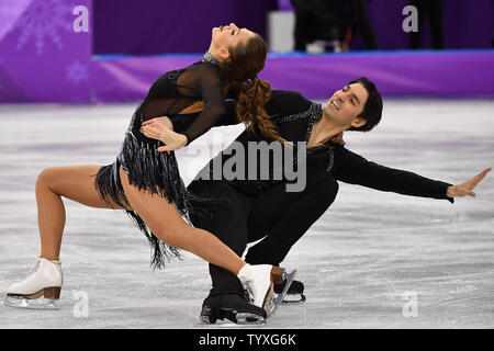 Alisa Agafonova and Alper Ucar of Turkey compete in Ice Dancing Short Program event during the Pyeongchang 2018 Winter Olympics, at the Gangneung Ice Arena in Gangneung, South Korea, on February 19, 2018. Photo by Richard Ellis/UPI Stock Photo