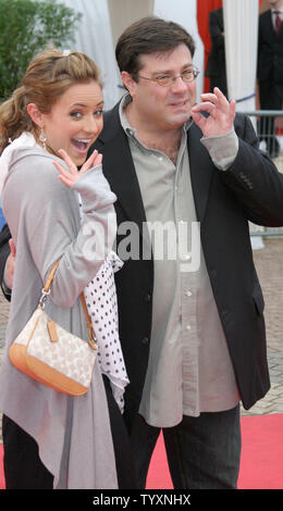 Actress Kristen Bell and director Andy Fickman from the film 'Reefer Madness' arrive on the red carpet before the award ceremony at the 31st annual American Film Festival in Deauville, France on September 11, 2005.         (UPI Photo/David Silpa) Stock Photo