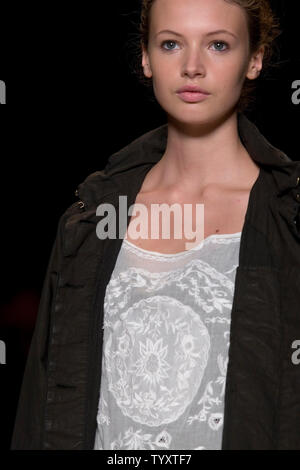 A model sports a creation by French designer Isabel Marant during the ...