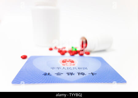 Medical cards and drugs. Stock Photo