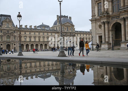 Water from the Seine River is seen in front of the Louvre Museum in Paris on June 3, 2016. The river in Paris has swollen to its highest level in 30 years forcing the closure of the Louvre and Orsay Museums as well as some trains and metros. The flooding was the result of sustained rains throughout France, causing the Seine to rise to over 18 feet (5.5 meters).    Photo by David Silpa/UPI Stock Photo