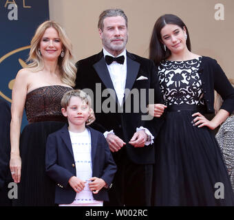 (From L to R) Kelly Preston, Benjamin Travolta, John Travolta and Ella Travolta arrive on the red carpet before the screening of the film 'Solo: A Star Wars Story' at the 71st annual Cannes International Film Festival in Cannes, France on May 15, 2018.  Photo by David Silpa/UPI Stock Photo