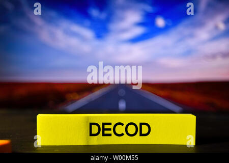 Decod on the sticky notes with bokeh background Stock Photo