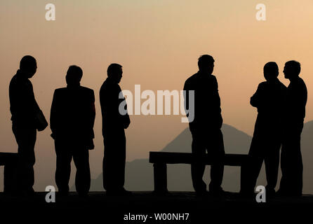 Chinese tourists visit one of the country's most famous mountains and a UNESCO World Heritage site, Mount Lushan, in Jiujiang City, Jiangxi Province on October 17, 2009.     UPI/Stephen Shaver Stock Photo