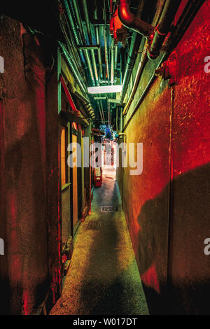 Kyoto famous pontocho alley way during night Stock Photo