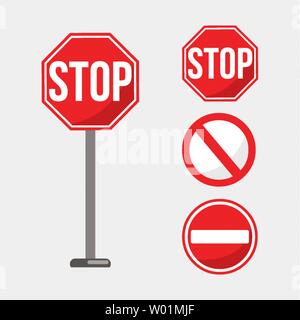 stop sign vector illustration set Stock Vector