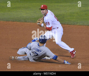 Dodgers first baseman James Loney on the bag against the Padres