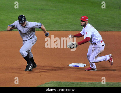 New York Yankees left fielder Brett Gardner (11) celebrates a win after an  MLB regular season game against the Cleveland Indians, Thursday, April  22nd, 2021, in Cleveland. (Brandon Sloter/Image of Sport/Sipa USA