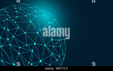 Dot line connected abstract sphere of big data concept Stock Photo - Alamy